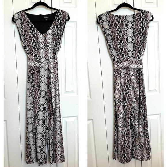 Nicole Miller NY Python Print Jersey Sleeveless Cropped Wide Leg Jumpsuit Size 2 - Picture 3 of 14